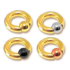 Titanium Gold Ball Closure Ring CBR Prince Albert Jewelry PA Rings with custom ball color Body Jewellery 2ga to 00ga sold as a single unit