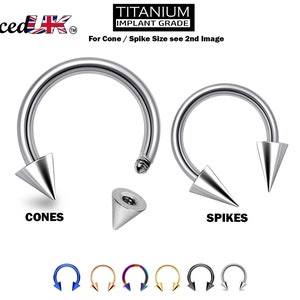 Titanium Spike Septum Ring: 18G-14G Piercing