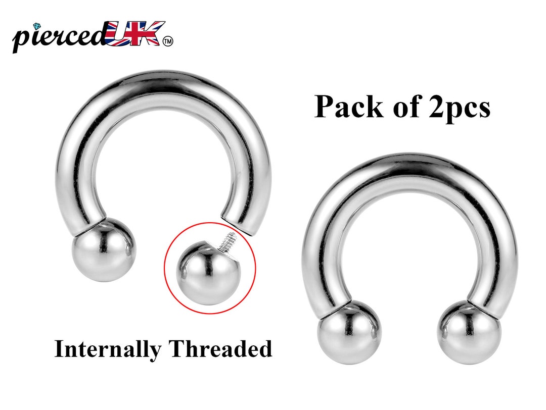 Horseshoe Septum Ring, Nose Ring 2pcs Surgical Steel Horseshoe Piercing