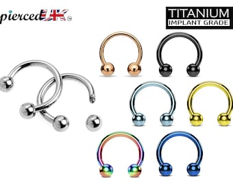 Titanium Horseshoe Septum Ring: 14G-18G Body Piercing