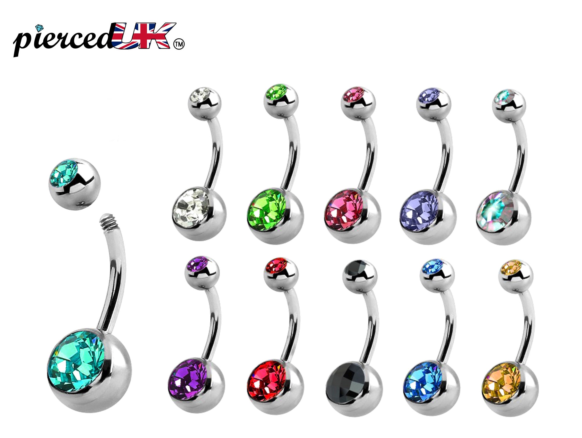 Belly button piercing colours clearance