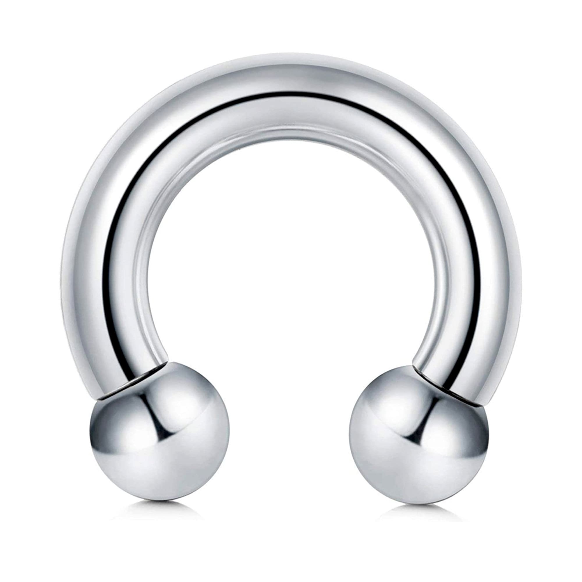 WARRIOR Steriele tongpiercing Barbell Barbell Barbell Balaciere titanium G23 maat 14G (1,6 mm) met twee kogels per stuk verpakt PTL-001, lunghezza 25 mm, Titanium