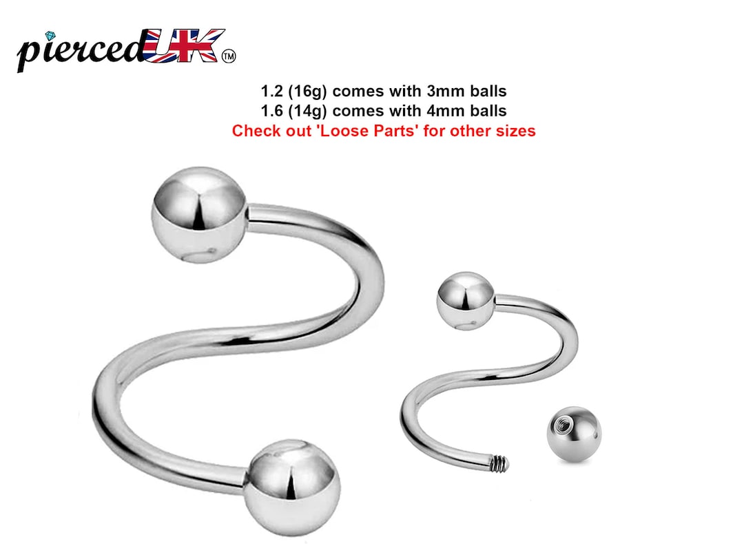 20 Stck. 14g 5/16 Zoll Chirurgenstahl Spikes Ende Augenbrauen