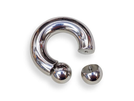 FECTAS PA Anneau Prince Albert Piercing Fer à Cheval 12G 12mm Acier - Foto 2