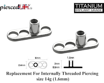 14G Dermal Piercing Set - Chirurgischer Stahl Mit Zirkonia Tops Für Hautpiercings