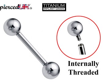 PAIR 14G 7/16 to 1 316L Surgical Steel Tongue Ring & Nipple Ring Barbells