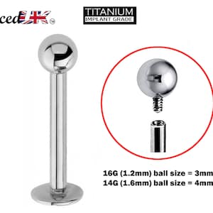 Titanium Labret Stud, Labret Earrings – Internally threaded labret – 16g 14g Labret Piercing for Lip, Chin and More