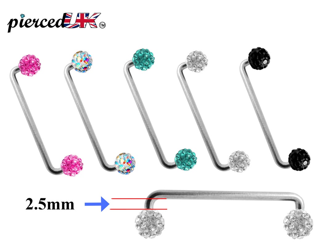Dermal Piercing Staple Barbell Surface Barbell With Disco Etsy