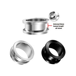 Dilatador de acero de titanio para túnel uretral: perforación corporal con rosca (12-00 g, plateado/negro)