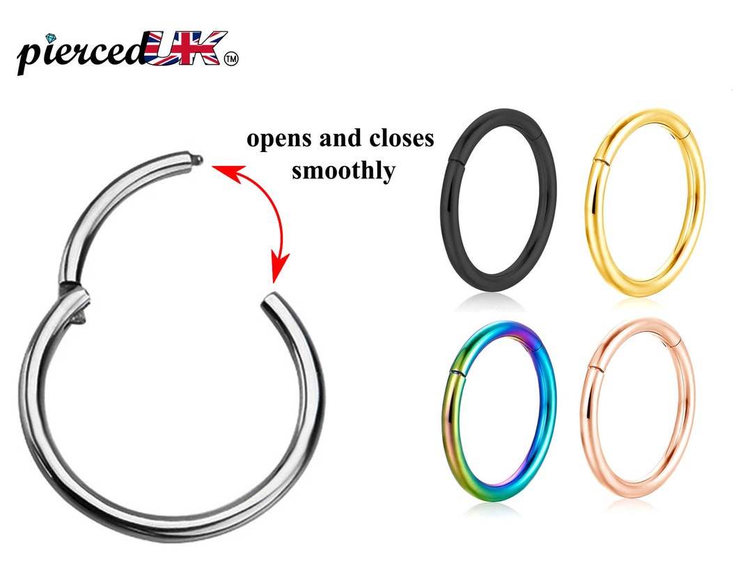 Segment Septum Ring, Hinged Nose Ring 20G 18G 16G 14G 12G 10G 8G 6mm to