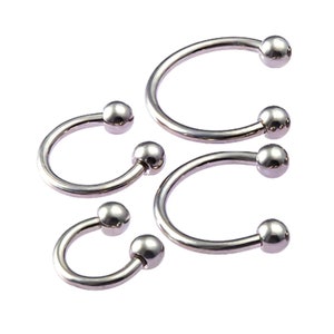 Hufeisen Barbell, Septum Ring, Nasenring, 00G, 0G, 1G, 2G, 4G, 6G, 8G, 10G, 12G, 14G 16G, 18G Größen 6mm bis 19mm Bild 7