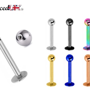 Lippen Labret, Labret Ohrstecker – Flatback Lip Piercing in vielen Farben erhältlich Labret Schmuck – 18g, 16g, 14g Labret Piercing für Lippen und Ohren.