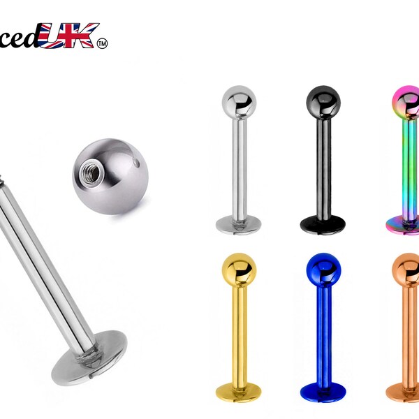 Lip Labret, Labret Stud – Flatback Lip Piercing available in many Colours Labret Jewelry – 18g, 16g, 14g Labret Piercing for Lip and Ears.