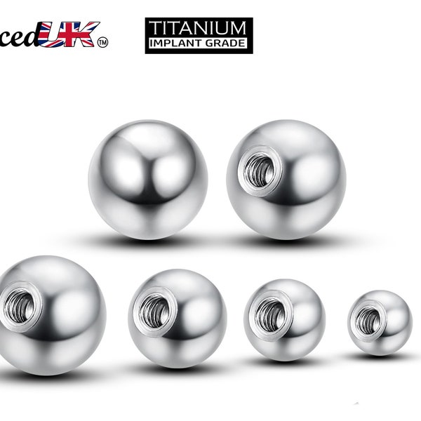 Titanium Replacement Balls, Piercing kit - 1pc to 10pcs Loose parts for Barbells, Horseshoe Piercing, Curved Barbell, Labrets, Septum Rings