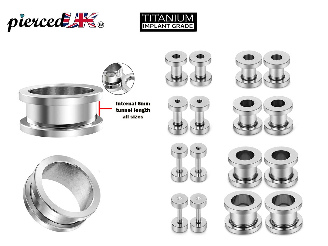 Ear Tunnel Plug Tunnel Gauges 00g to 12g Titanium Steel Etsy UK