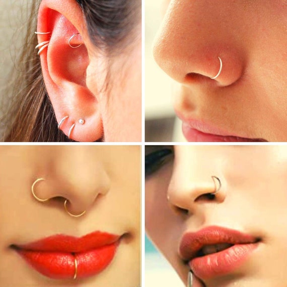 SALE Surgical Steel Nose Ring 18g Nose Hoop, Nose Piercing - Etsy