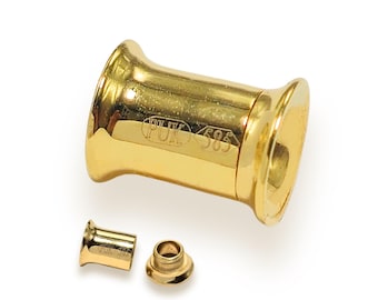 14K Solid Gold, Rose & White Gold Ear Stretching Double Plugs, Ear Tunnel , Ear Gauges, Expander Body Piercing from 2G to 00G ++.  1 piece