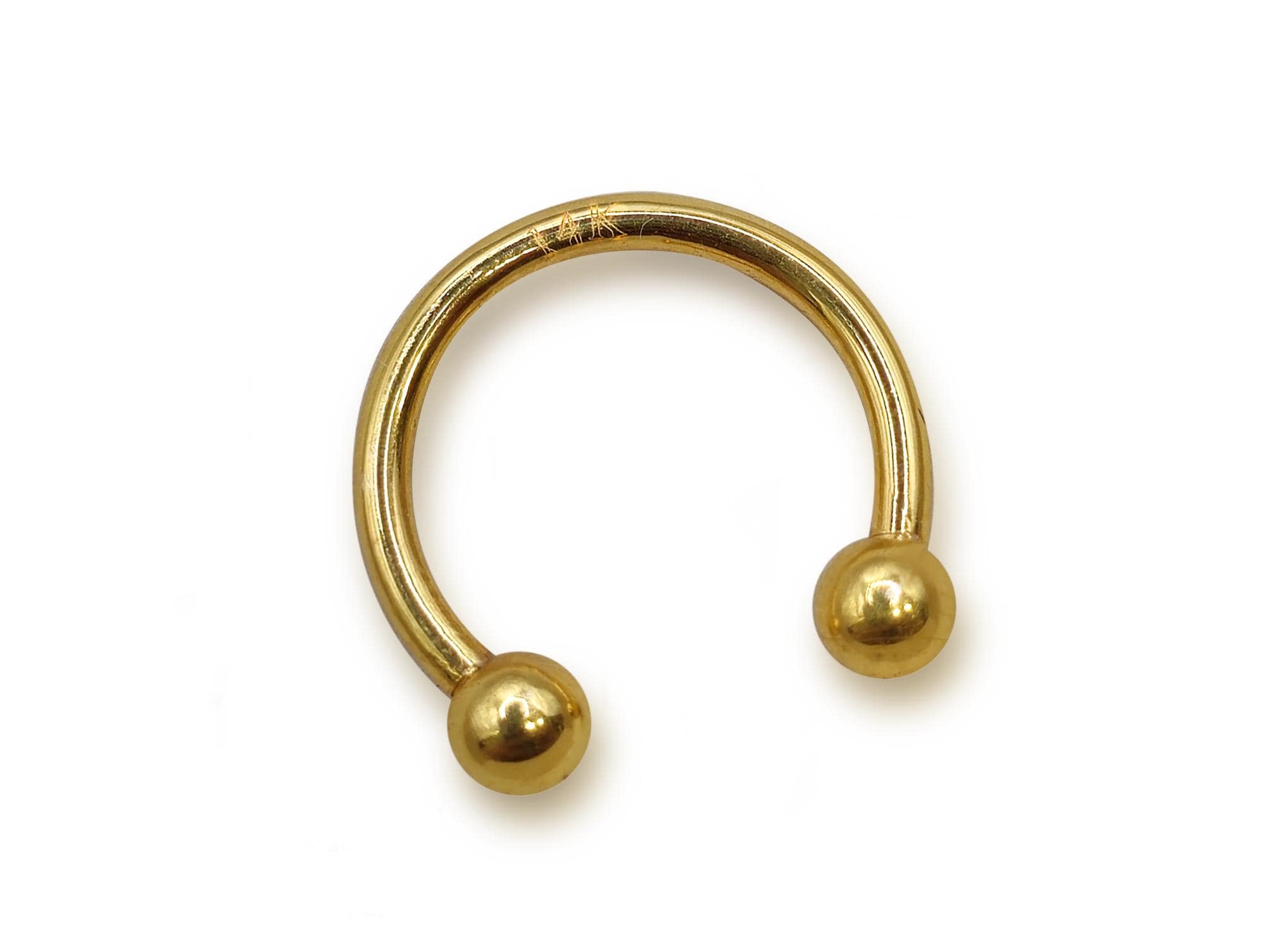 14K Gold Horseshoe Barbell: Septum, Helix, Lip Piercing - Etsy