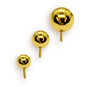 14K Gold Screw Ball Piercing Replacement, Attachment Loose Parts for Internally Threaded Barbells, Labrets Studs - I can make any size
