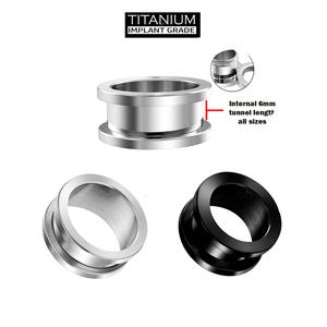 Titanium Steel Ear Tunnel Plug: 00g-12g Threaded Gauges