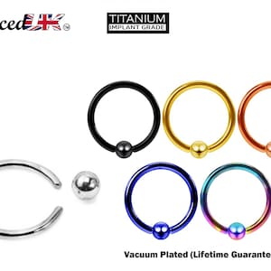 Titanium Captive Bead Ring: Ball Closure Piercing - 18g, 16g, 14g
