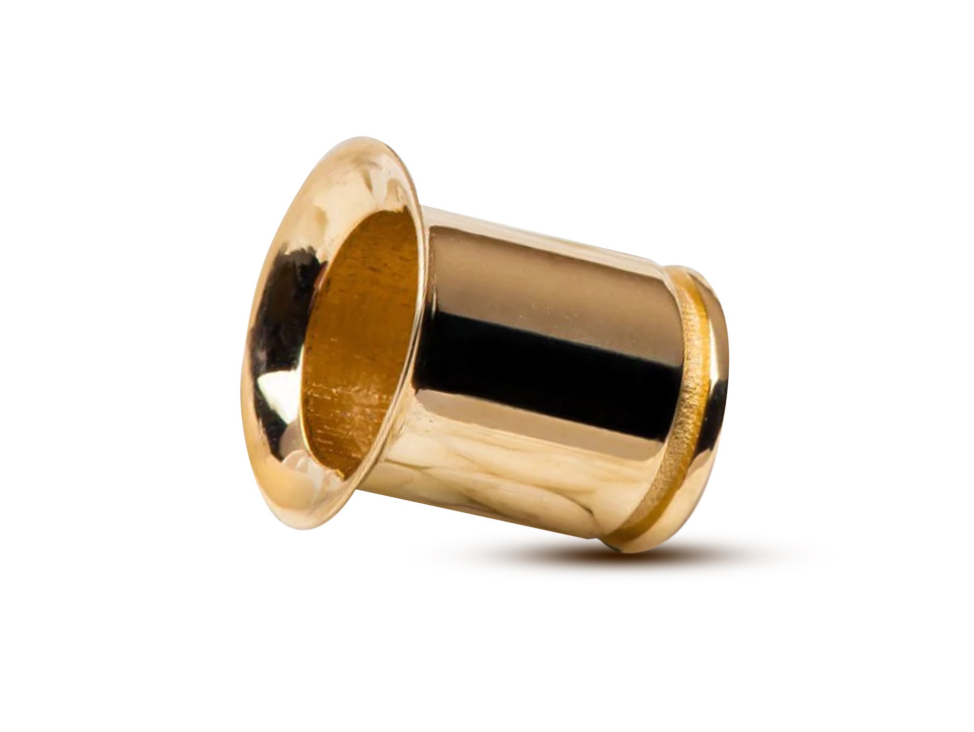 Gold Plated Single Flare Tunnels – 12 Gauge (1 Inch) – 316L Stainless Steel – Pair