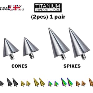 Puede incluir: Dos pares de joyas para el cuerpo de titanio, un par de conos y un par de púas. Las joyas están disponibles en una variedad de colores, incluyendo negro, dorado y arcoíris.