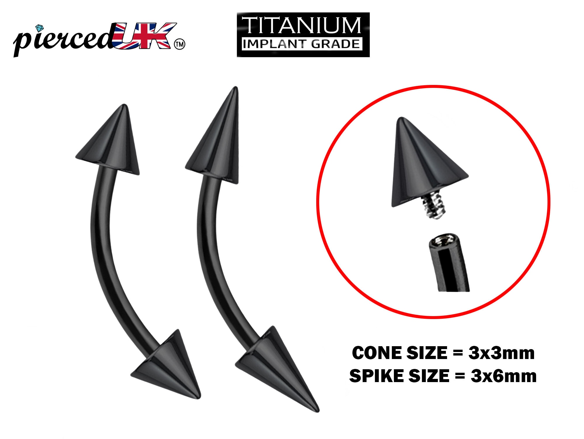 16g Titanium ASTM F136 Spikes & Tiger's Eye Curved Barbell Internally Threaded | Rook Ashley Eyebrow Piercing - Israel 16g Titanium ASTM F136 Spikes & Tiger's Eye Curved Barbell Internally Threaded | Rook Ashley Eyebrow Piercing - Israel
