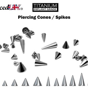 Titanium Spike Piercing: 16g/14g Threaded Cone Replacement