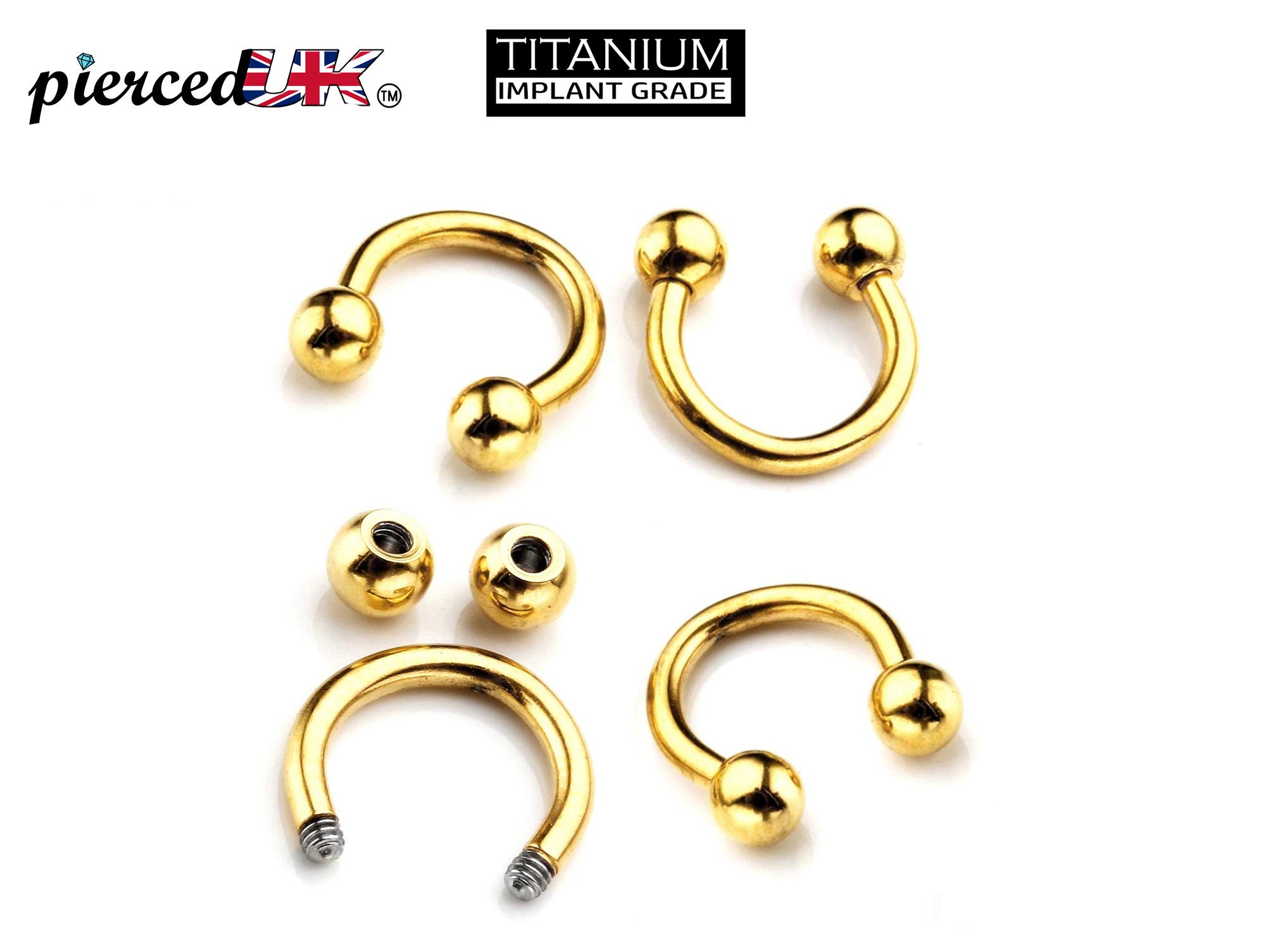 Titanium Gold Horseshoe Septum Ring Nose Piercing 1pc to Etsy UK