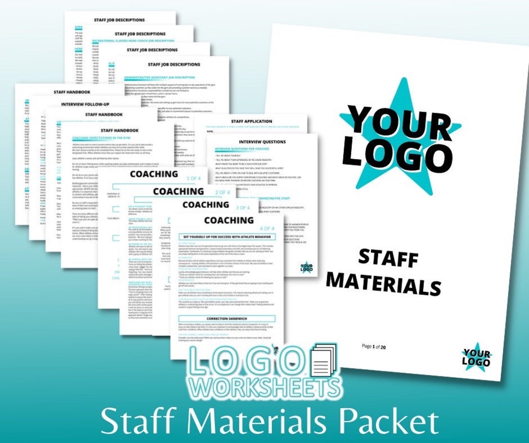 Staff Materials Packet Template Etsy