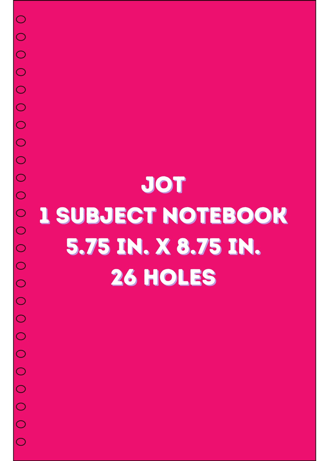 JOT Spiral Notebook Template - 5.75 in X 8.75 in - 26 Holes - Etsy