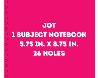 JOT Spiral Notebook Template - 5.75 in x 8.75 in - 26 holes