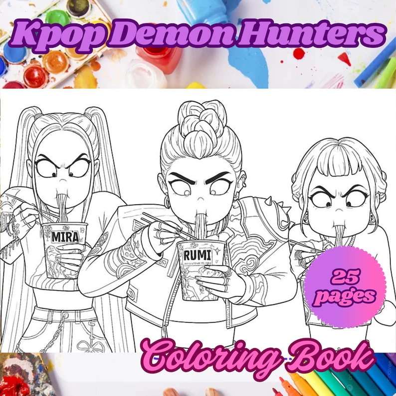 Kpop Demon Hunters | Coloring Pages | 25 Pages of Kpop Coloring Book
