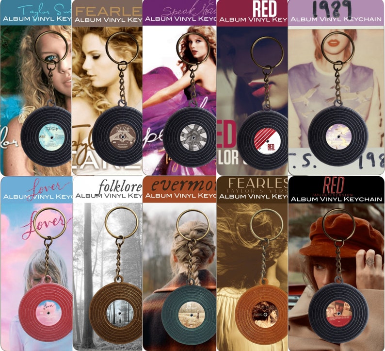 Handmade Taylor Swift Album Vinyl Keychain Etsy