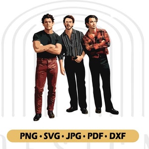 Vintage Jonas Brothers Art Svg, Jonas Brothers 2023 Png, Digital File Instant Digital Download, Jelly Roll Silhouette, Sublimation Design,