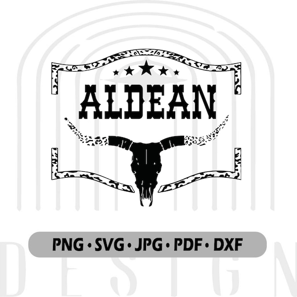 Jason Aldean, Svg, Country Music, Western Style, Bullhead, Cowboy, Print Instant Download, Sublimation, T-Shirt Print, Country Western Png