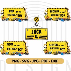 Family Construction Birthday Png Bundle, Excavator Birthday Party, DIY Matching Family Birthday Shirts, Toddler 1st Birthday Boy Party Svg