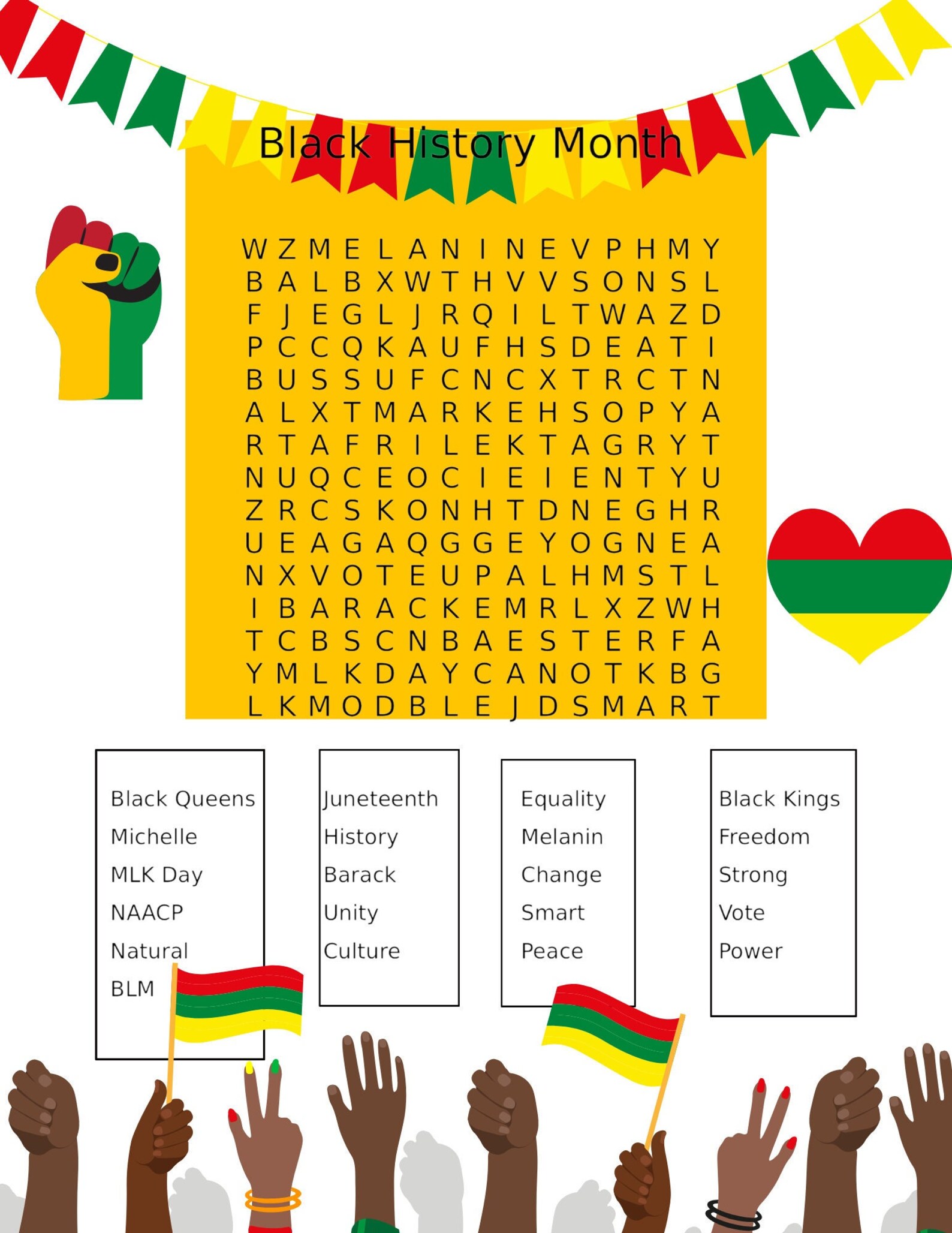 Black History Month Word Search Printable | Etsy