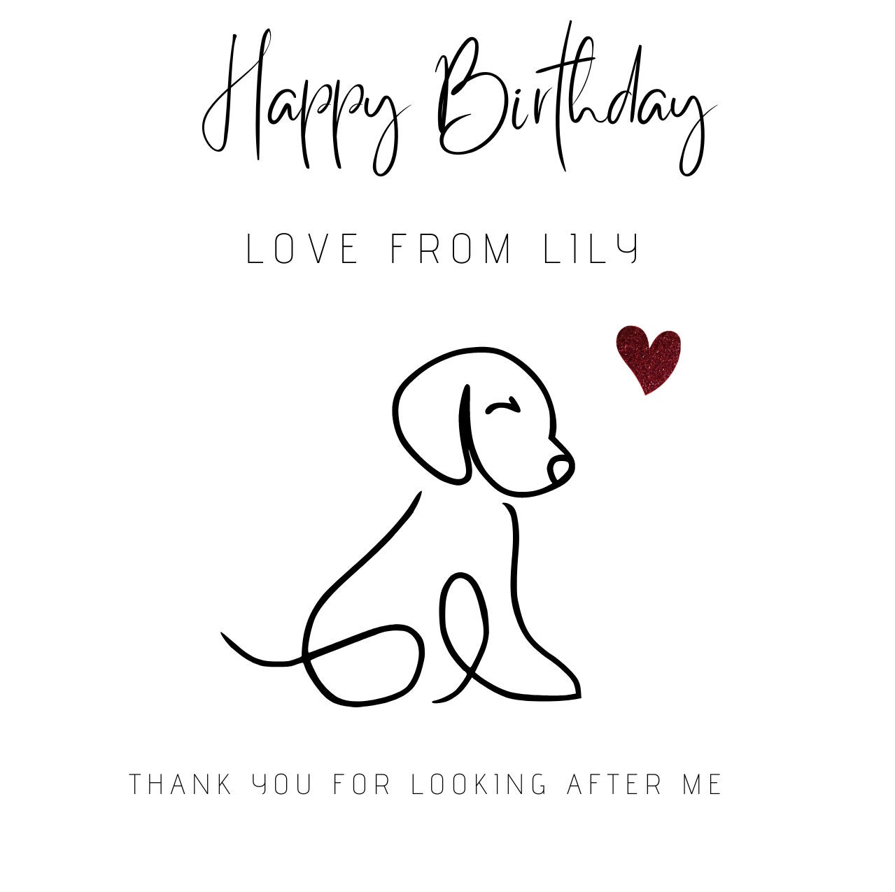 Personalised Birthday Card From the Dog // Birthday Card From Etsy UK