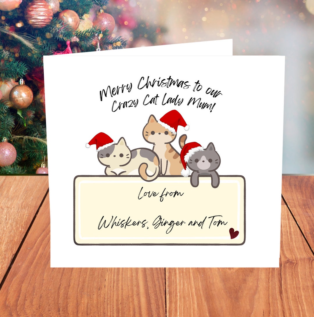 Personalised Christmas Card From the Cats // Christmas Card Etsy UK
