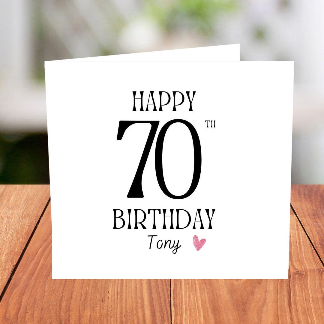 Personalised 70th Birthday Card // Personalised Card // - Etsy