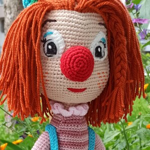 clown, knitted doll, amigurumi clown doll, soft doll, puppet,doll gift