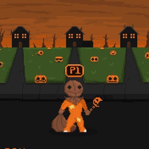 Sam Trick R Treat 11x14 Pixel Art Print