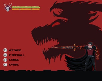 Clive Rosfield/Ifrit 11x14 Pixel Art Print