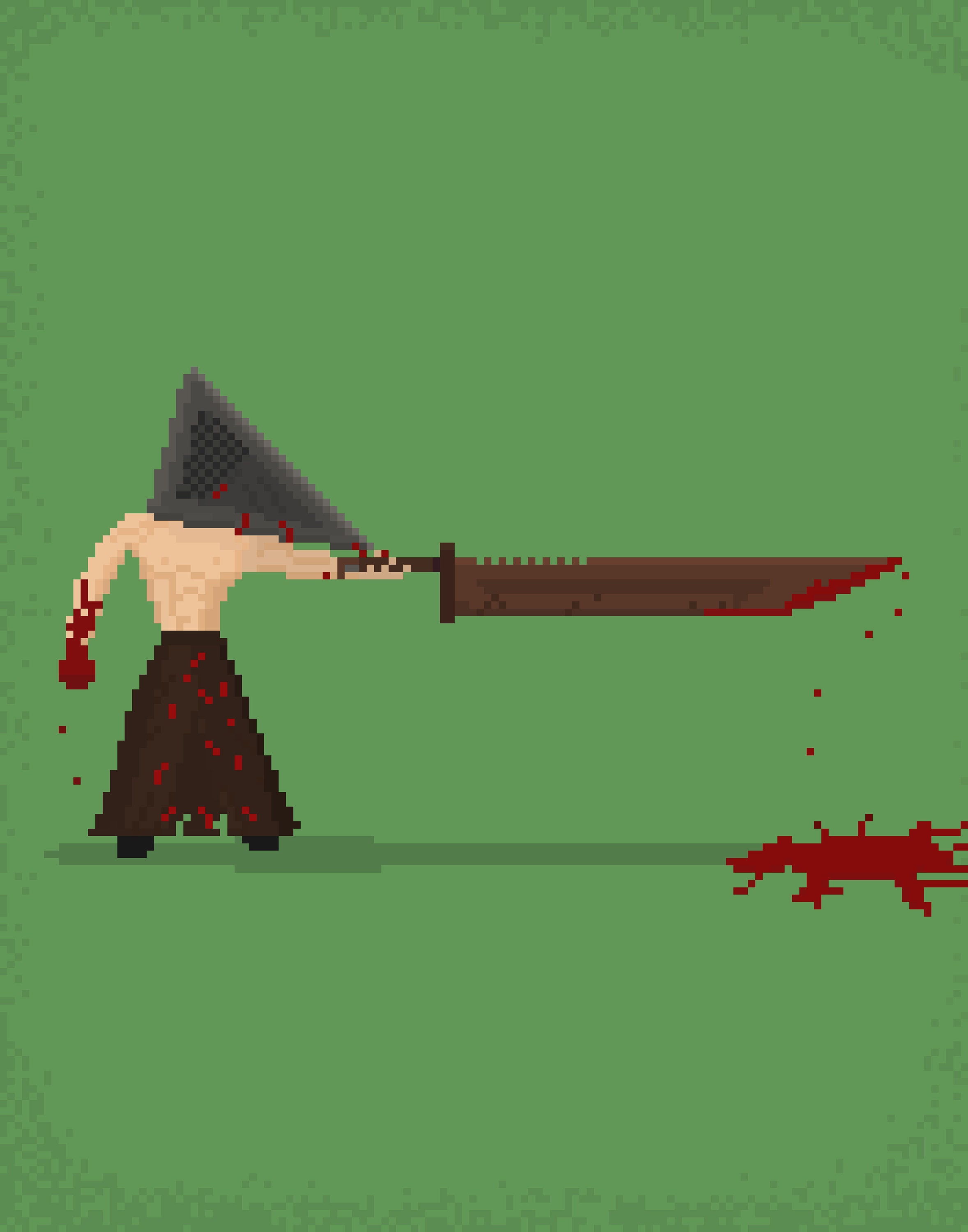 Pyramid Head 11x14 Pixel Art Print