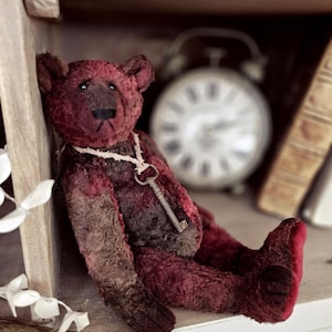 Urso de pelúcia colecionável, urso de pelúcia OOAK, urso de pelúcia de pelúcia, urso de pelúcia feito à mão