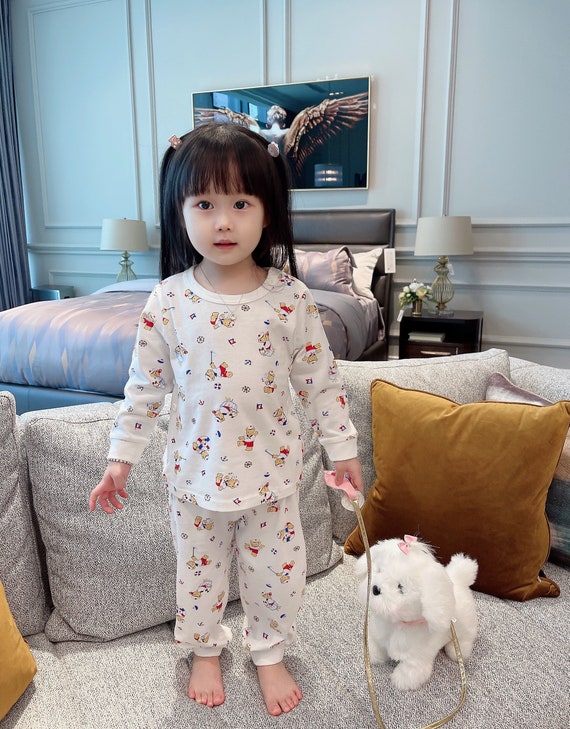 Kid s Pajamas Soft Cotton Pajama Set Cutie Baby Bear Print for