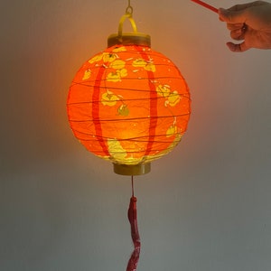 Lanterne di carta cinesi fatte a mano riutilizzabili per il capodanno, luce a LED, lampadari pieghevoli vintage per la sala da pranzo di capodanno, lanterne da palazzo