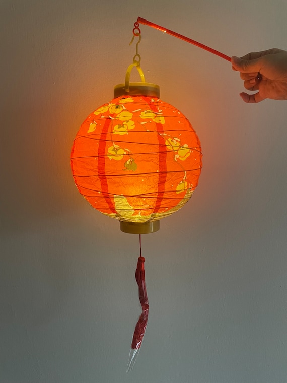 Reusable Handmade Chinese Style New Year Round Paper Lanterns LED Light New Year Vintage Dining Room Folding Chandeliers Palace Lanterns Etsy